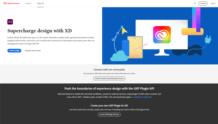 Adobe XD website