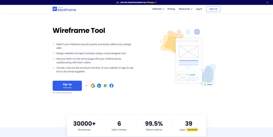 MockFrame Wireframe Apps