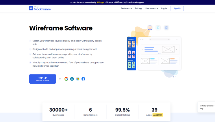 MockFrame Wireframe Software